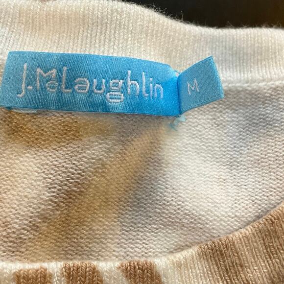 J. McLaughlin Crew Neck Modal Blend Sweater Size M Neutral Animal Print - Picture 5 of 8